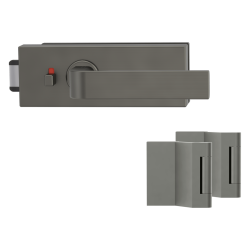 GK - PURISTO S - ZÁMEK na sklo s klikou GRAPH - WC S2L (vč. závěsů) | Kašmír šedá (27)