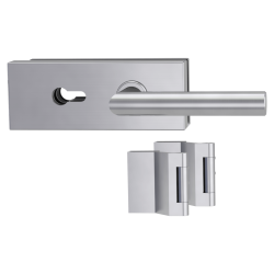 GK - PURISTO S - ZÁMEK na sklo s klikou LUCIA  - PZ (vč. závěsů) | BN - Broušená nerez (71)