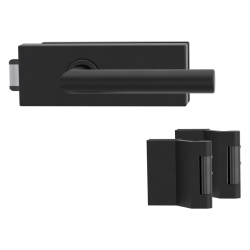 GK - PURISTO S - ZÁMEK na sklo s klikou LUCIA - UV (vč. závěsů) | Grafit černá (78)