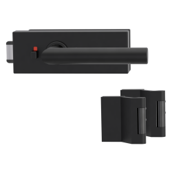 GK - PURISTO S - ZÁMEK na sklo s klikou LUCIA - WC S2L (vč. závěsů) | Grafit černá (78)