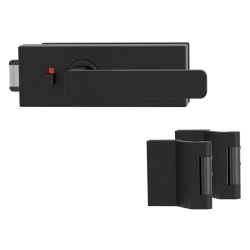 GK - PURISTO S - ZÁMEK na sklo s klikou MINIMAL MODERN - WC S2L (vč. závěsů) | Grafit černá (28)