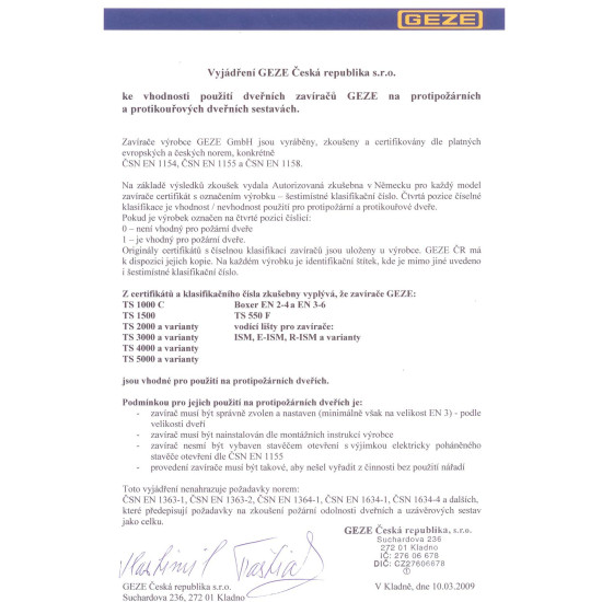 GZ - TS 2000 NV BC Ramínkový samozavírač | Stříbrná