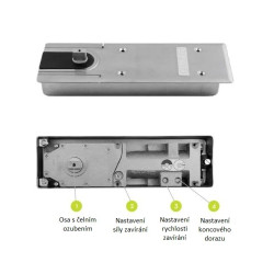 GZ - TS 500 NV 1-4 Podlahový samozavírač | Stříbrná