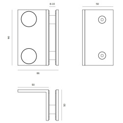 JNF - Držák na sklo IN.05.305 | BN - Broušená nerez