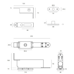 JNF - Hydraulický pivot IN.05.204 | BN - Broušená nerez JNF - Hydraulický pivot IN.05.204 | BN - Broušená nerez