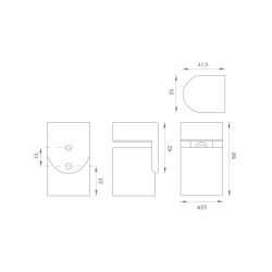 JNF - Magnetická zarážka dveří IN.13.186 | BN - Broušená nerez