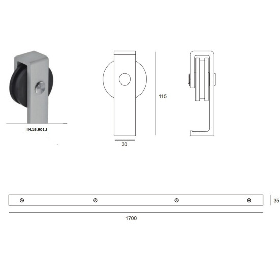 JNF - PS CHARRIOT 1700 SYSTÉM NA DŘEVO IN.15.901.I | INOX