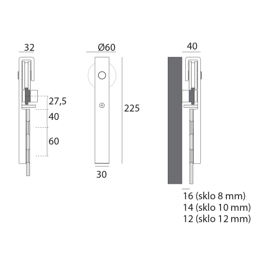 JNF - PS CHARRIOT 1700 SYSTÉM NA SKLO IN.15.900.B | Bronz