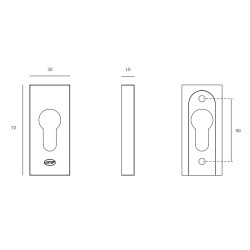 JNF - ROZETA BEZPEČNOSTNÍ - UHR - IN.04.35.RT | BN - Broušená nerez