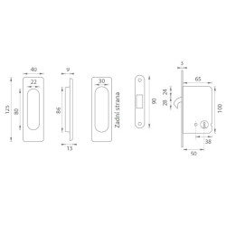 JNF - Set na posuvné dveře - BB / D - HR | BN - Broušená nerez