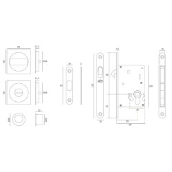 JNF - WC set IN.20.938 - hranatý | OGS - Bronz matný (LB)