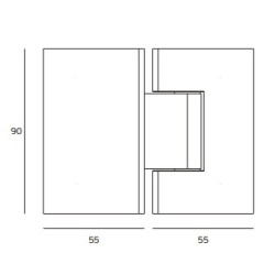 JNF - Závěs na sklo IN.05.308 | BN - Broušená nerez
