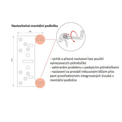 KZ - Nastavitelná montážní podložka k závěsu K2460 | Bílý pozink KZ - Nastavitelná montážní podložka k závěsu K2460 | Bílý pozink