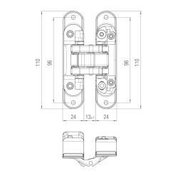 KZ - Skrytý závěs Atomica - K8060 | CP - Chrom perla
