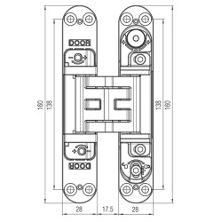 KZ - Skrytý závěs Kubica - K5080 | CP - Chrom perla