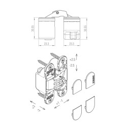 KZ - Skrytý závěs Kubica - K6200 | CP - Chrom perla