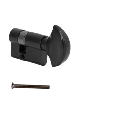 MP - Cylindrická vložka s knoflíkem pro kování na sklo | BS - Černá matná MP - Cylindrická vložka s knoflíkem pro kování na sklo | BS - Černá matná