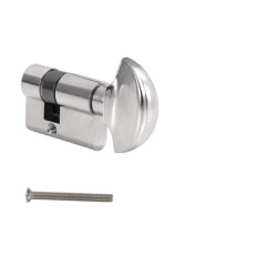 MP - Cylindrická vložka s knoflíkem pro kování na sklo | ONS - Nikl broušený MP - Cylindrická vložka s knoflíkem pro kování na sklo | ONS - Nikl broušený