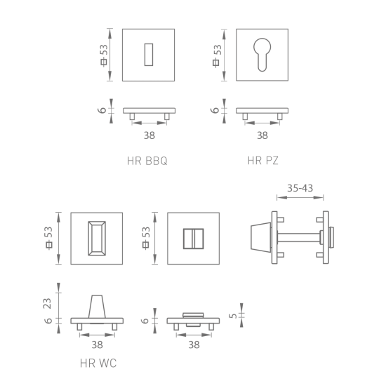 MP - ROZETA - HR SQ6 | WS - Bílá matná