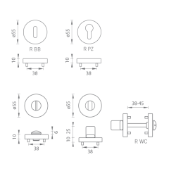 MP - ROZETA - R | NP/OC - Nikl perla / chrom lesklý