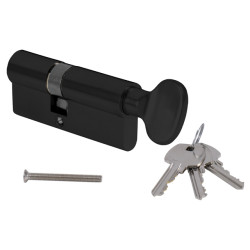 MP - Stavební cylindrická vložka - s knoflíkem AL | BS - Černá matná MP - Stavební cylindrická vložka - s knoflíkem AL | BS - Černá matná