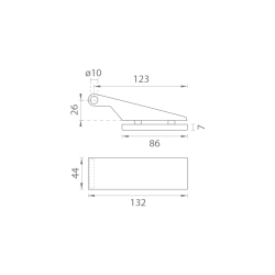 MP - UNIQUE R8 - Pant na sklo horizontální - pár | BN - Broušená nerez