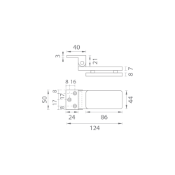 MP - UNIQUE R8 - Pant na sklo s destičkou horizontální - pár | BS - Černá matná