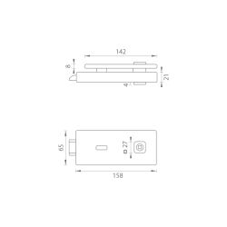 MP - UNIQUE R8 - ZÁMEK na skleněné dveře - BB | BN - Broušená nerez
