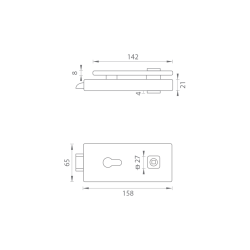 MP - UNIQUE R8 - ZÁMEK na skleněné dveře - PZ | BN - Broušená nerez