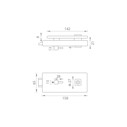 MP - UNIQUE R8 - ZÁMEK na skleněné dveře - WC | BS - Černá matná