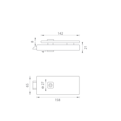 MP - UNIQUE R8 - ZÁMEK na skleněné dveře - bez otvoru přední | BS - Černá matná