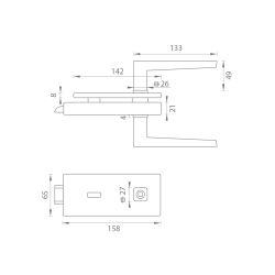 MP - UNIQUE R8 - ZÁMEK na sklo s klikou ERICA - BBQ | BS - Černá matná