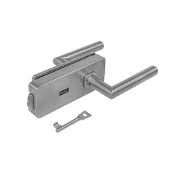 MP - UNIQUE R8 - ZÁMEK na sklo s klikou FAVORIT - BBQ | BN - Broušená nerez