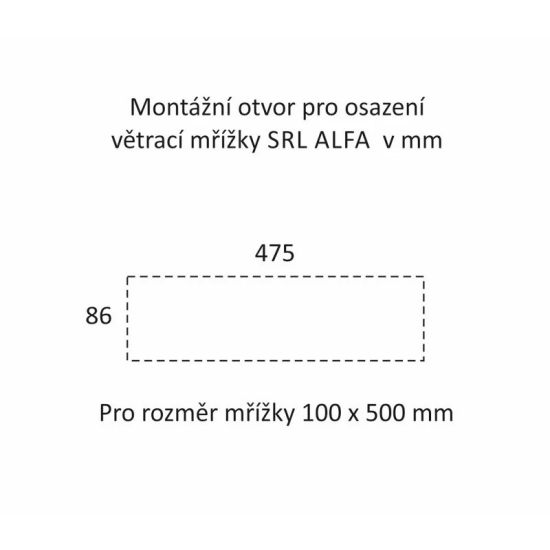 MP - Větrací mřížka 100 x 500 mm | F1 - Stříbrný elox