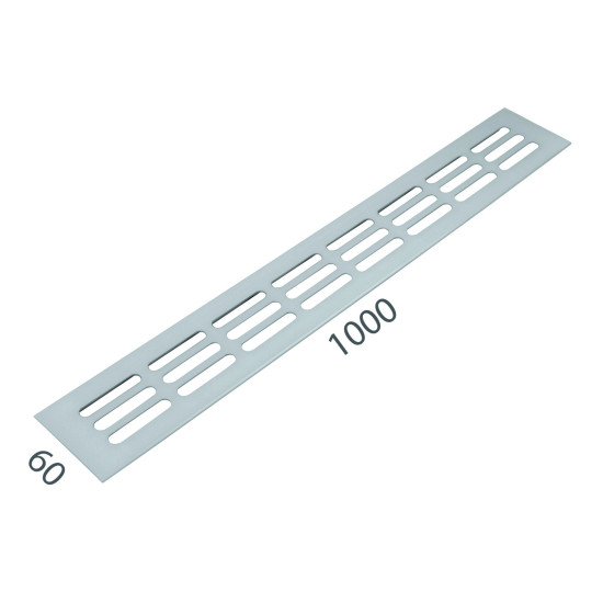 MP - Větrací mřížka 60 x 1000 mm | F1 - Stříbrný elox