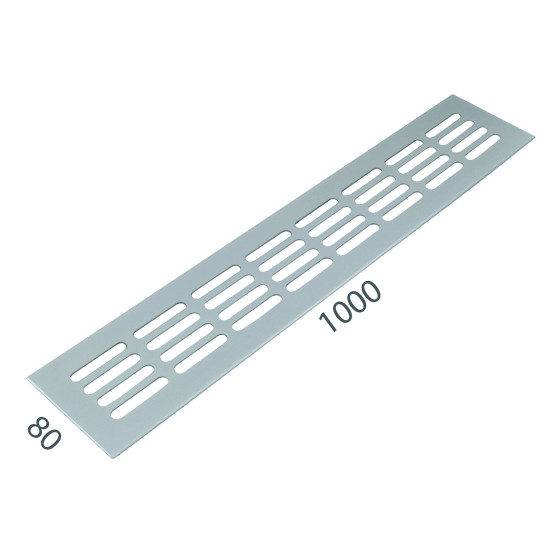 MP - Větrací mřížka 80 x 1000 mm | F1 - Stříbrný elox