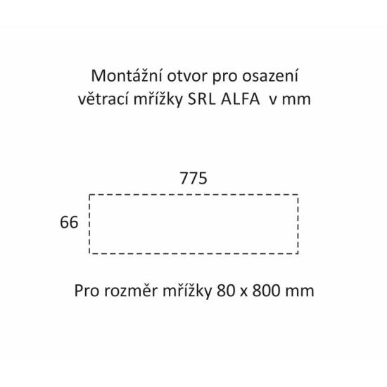 MP - Větrací mřížka 80 x 800 mm | F1 - Stříbrný elox