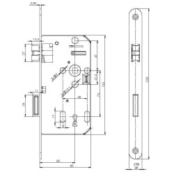 MP - Zadlabací zámek BB 72/80 - D 2255 L/P | Černý pozink