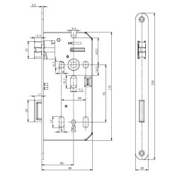 MP - Zadlabací zámek BB 90/80 - C 4250 pozink L/P | Bílý pozink