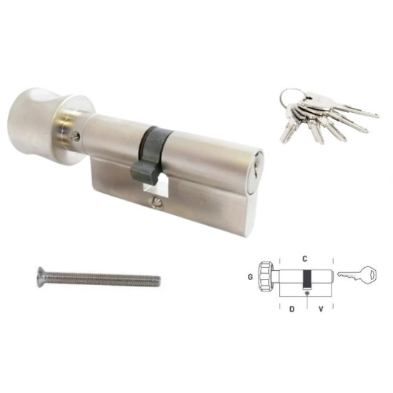 MPK - Bezpečnostní vložka 100S - s knoflíkem | ONS - Nikl broušený