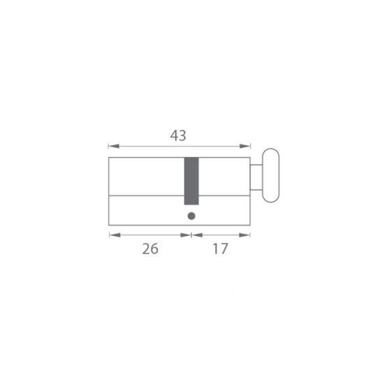 MPK - Cylindrická vložka s knoflíkem pro kování na sklo | ONS - Nikl broušený