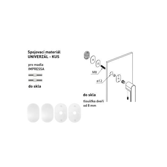 MPK - IMPRESSA Spojovací materiál UNIVERZÁL pro MADLO ks | WS - Bílá matná