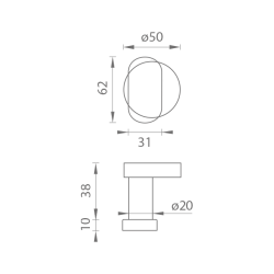 MPK - KOULE VYOSENÁ PEVNÁ PLOCHÁ - UOR | BS - Černá matná