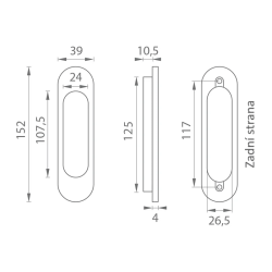 MPK - MUŠLE OVÁL 040 bez otvoru | BS - Černá matná