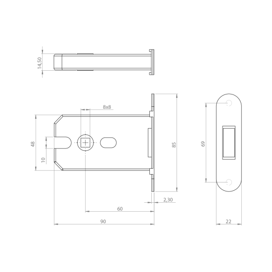 MPK - Magnetický zámek s protiplechem | T - Titan MPK - Magnetický zámek s protiplechem | T - Titan