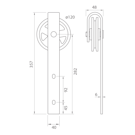 MPK - Posuvný systém VINTAGE 1 s tlumičem a kolejnicí 2m | BS - Černá matná