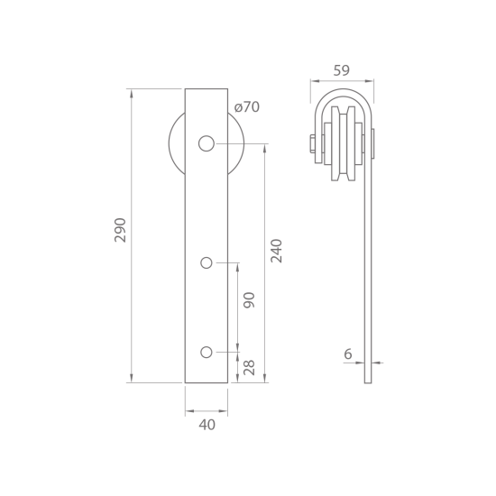 MPK - Posuvný systém VINTAGE 2 s kolejnicí 2m | BS - Černá matná