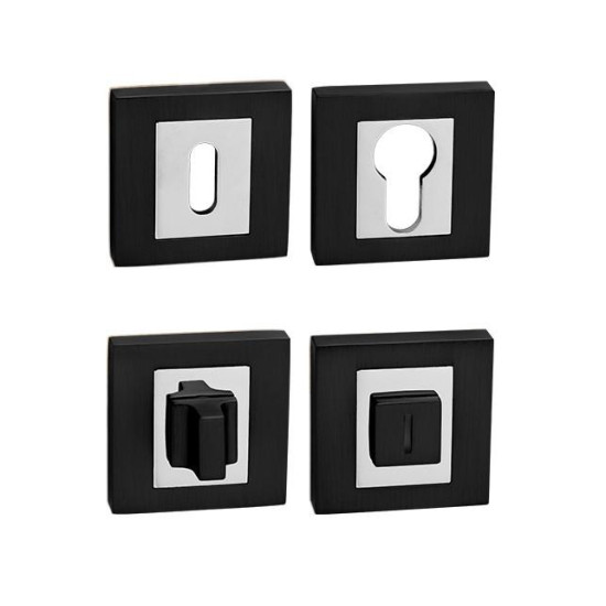 MPK - ROZETA - HR | BS/OC - Černá matná / chrom lesklý