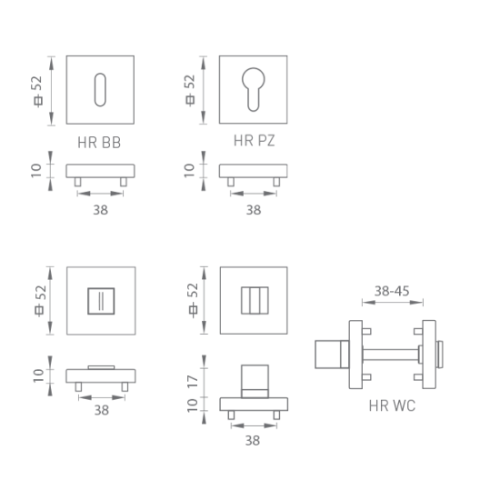 MPK - ROZETA - HR | T/OC - Titan / chrom lesklý