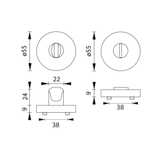 MPK - ROZETA - R | BN - Broušená nerez